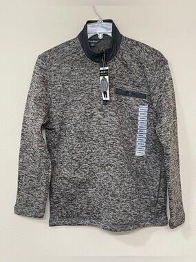 Eddie Bauer Men’s Heather Gray 1/4 Zip Long Sleeve Pullover Fleece Sweater s S